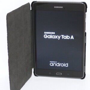 Samsung Galaxy Tab A Tablet 8 Inch 16 GB Smoky Titanium with Pouch & Book Cover
